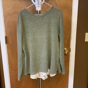 Green tie back sweater